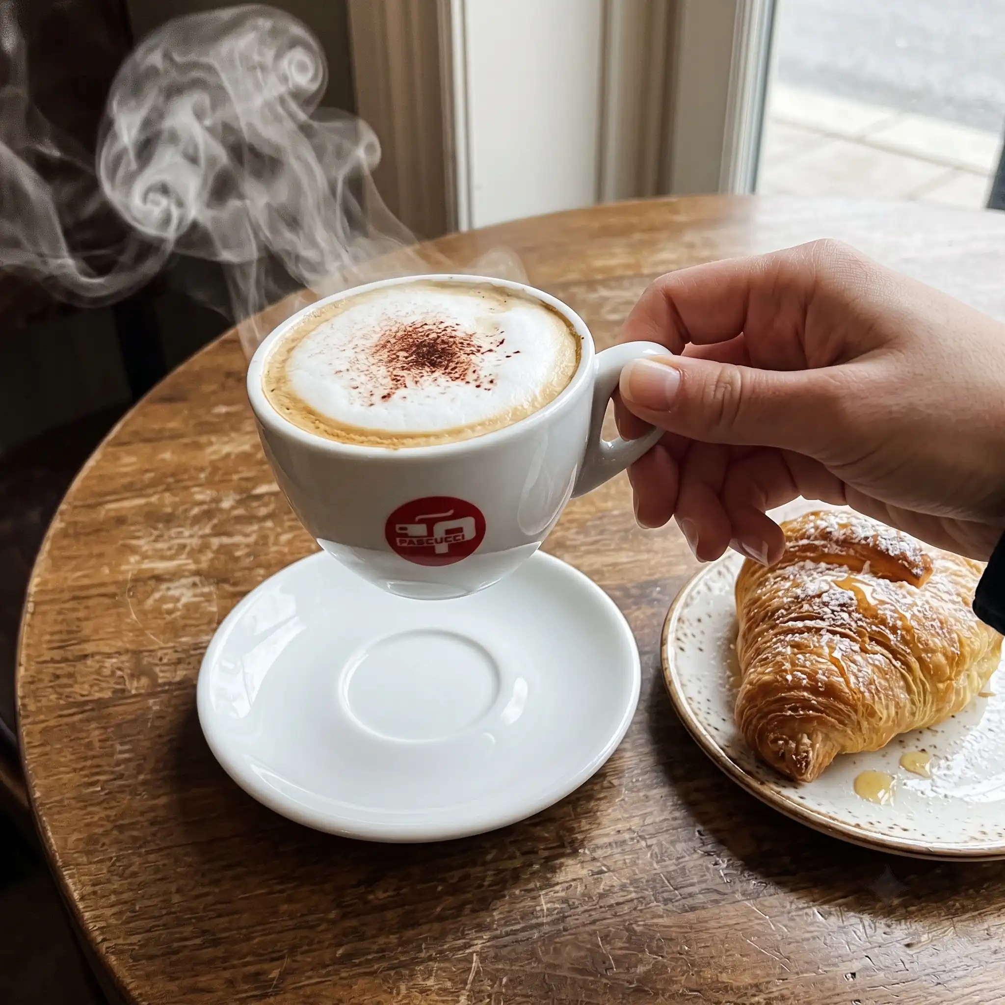 Pascucci espressokoppar och silverbestick WebP